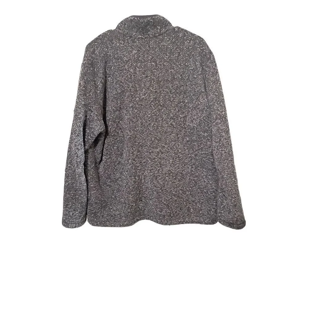 Orvis Mens Dark Grey Quarter Zip Pullover Sherpa Fleece Lined Jacket Large